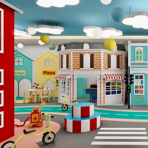 Thương mại trong nhà sân chơi Thiết bị trẻ em vai trò chơi nhà cafe mô phỏng thị trấn trò chơi trượt trong nhà - Product Image 6