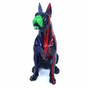 Creative Home Office Living Room Table Ornaments Animal Sculpture <strong>Artwork</strong> Colorful Resin <strong>Doberman</strong> Dog Statue Home Decor - Product Image 1