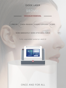 Máquina láser de diodo portátil de 980nm con refrigeración por aire para eliminación vascular y terapia de hongos en las uñas, con mango tipo martillo de hielo. - Product Image 4