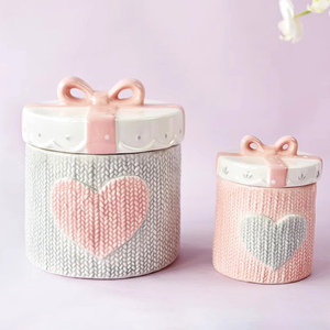 Set di 4 Barattoli in Ceramica per <span class=keywords><strong>Cucina</strong></span>, Design a Cuore per San Valentino, Qualità Alimentare OEM - Product Image 5