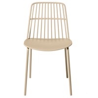 Chaise ergonomique moderne en polypropylène taupe avec pieds en métal
