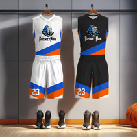 Ensemble d'uniformes de basketball personnalisés de haute qualité, respirants et réversibles, imprimés, vente en gros de maillots et shorts de basketball