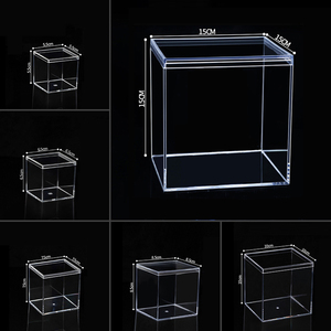 Clear Acrylic Jewelry Box Transparent Square Candy Gift Box Dessert Tiramisu <strong>Container</strong> <strong>Plastic</strong> Packaging Storage Box <strong>Lid</strong> - Product Image 2
