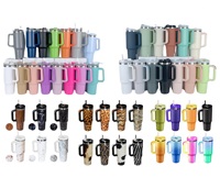 2024 RTS versi kedua 40oz Tumbler dengan pegangan tahan bocor tutup 12 warna petualangan luar ruangan perjalanan luar ruangan