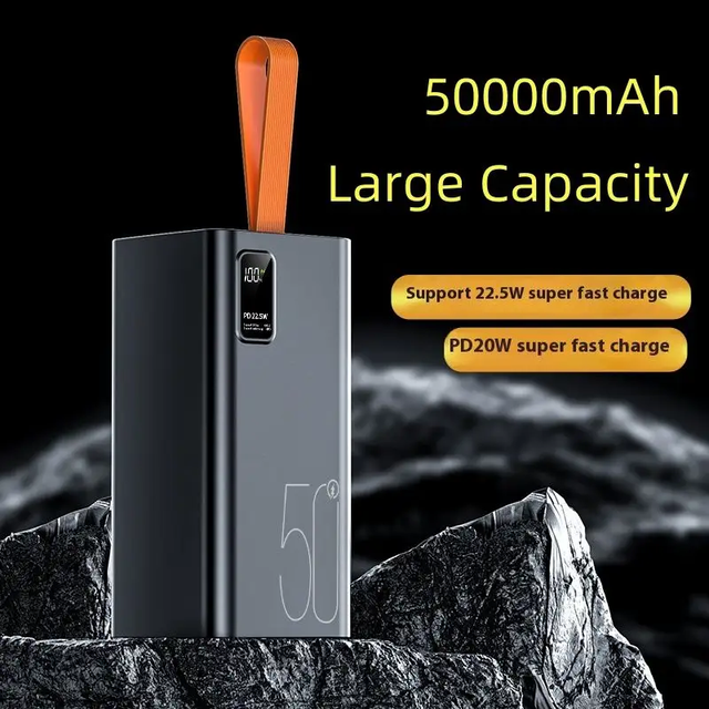 50000mAh Power Bank PD20W Fast Charging Portable Travel Type C Power Bank with LED Display for Phone PowerBanks Power Station
