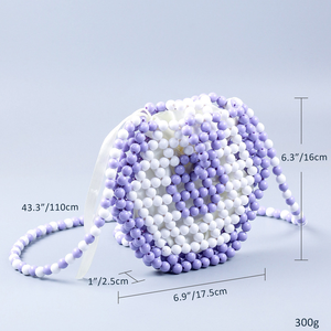 Borsa a Tracolla Intrecciata con Perline Classica Personalizzata in Bianco <span class=keywords><strong>e</strong></span> Nero |   Pochette Vintage Minimalista alla Moda - Product Image 6