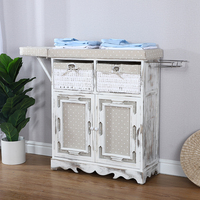 Planche à repasser classique avec rangement, planche à repasser vapeur pliable de style vintage, armoire de repassage pliable