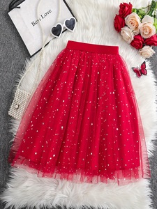 2025 gran oferta Boutique niñas tutú falda tul baile tutú capas tul falda moda rojo tutú con <span class=keywords><strong>estrellas</strong></span> - Product Image 2