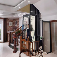 Lift Rumah Tanpa Ruang Mesin 3 Lantai / Lift Mini untuk Rumah / Villa Lift Hidrolik 4 Lantai untuk 2 Orang
