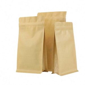 ถุงกาแฟกระดาษคราฟท์ก้นแบนพิมพ์โลโก้ตามสั่ง ขนาด 14x24 ซม. แพ็คโปรโมชั่น - Product Image 1