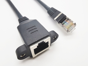 Câble d'extension de montage sur panneau à vis réseau <span class=keywords><strong>Ethernet</strong></span> blindé Cat6e RJ45 M/F - Product Image 2