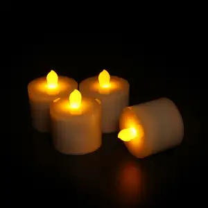 Senza fiamma Battery Operated Luci di Candela a LED Le Luci del Tè 4 packs con base di Ricarica Induttiva