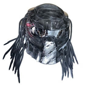 Casco de Motocicleta <span class=keywords><strong>con</strong></span> Certificación DOT, Diseño Iron Blood Warrior Predator, Personalizado, Retro, <span class=keywords><strong>con</strong></span> Trenzas Sucias y Máscara Completa - Product Image 1