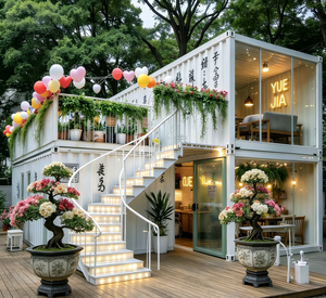 Edificios Modernos con Paredes de Vidrio para Jardines en Contenedores, Tiendas Prefabricadas Pop-up de Diseño Moderno - Product Image 1