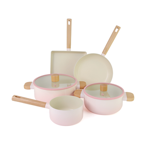 Juego de utensilios de cocina antiadherentes, olla de cocina antiadherente de aluminio con mango de madera, Color a la moda, para el <span class=keywords><strong>hogar</strong></span> - Product Image 1