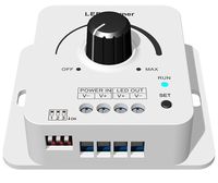 Contrôleur de variateur LED rotatif miniature V1-KC 12-48V certifié ROHS 8A pour bandes LED