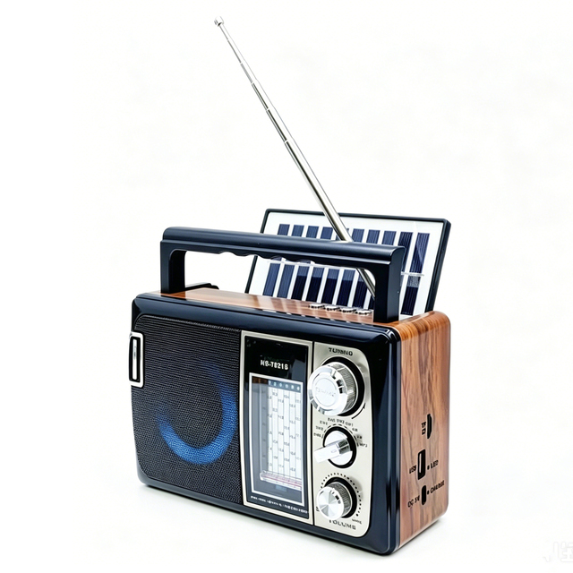 Solar Panel Plastic Radio Wireless BT Speaker Rechargeable Battery Colorful Lights Multi-functional AM/FM SW Three-band FM Radio