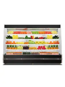Supermercato commerciale aperto davanti freddo frigorifero vetrina frigorifero congelatore