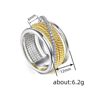 Anello a Spirale Bicolore Multistrato, Anello Classico da Dito per Donne - Product Image 4