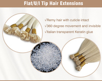 U Glamour Hair Harga Pabrik Kutikula Utuh Berwarna Alami Rambut Virgin Rusia Cincin Warna