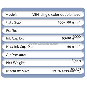 1 रंग 2-सिर लोगो प्रिंटिंग मशीन नई मोटर अर्ध-स्वचालित न्यूमेटिक टैम्पोग्राफी पैड प्रिंटर के लिए - Product Image 5