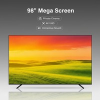 Téléviseur intelligent 98 pouces à prix d'usine, résolution 4K 3840*2160 HDR, pour le streaming musical