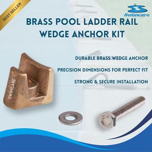 Anclaje de cuña para barandilla de escalera de piscina Swimcare de latón, 1.06 x 0.925 x 1 pulgada, con tornillo BSW de 5/16 para piscinas enterradas - Product Image 4