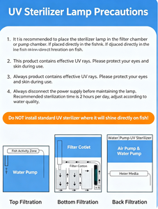 Lampe stérilisatrice UV pour aquarium, tube en quartz, 220V, boîte de désinfection de l'eau, lumière UV intégrée - Product Image 6