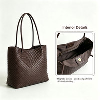Sac fourre-tout en paille tressée avec pochette intérieure, grand sac à main léger pour les trajets quotidiens, personnalisation OEM disponible