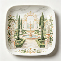 Service de table en céramique personnalisé, style artistique minimaliste, porcelaine de luxe moderne, vaisselle en porcelaine fine personnalisable
