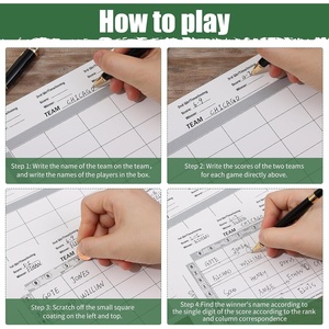 Fútbol Squares Board Pull Tabs <span class=keywords><strong>Entradas</strong></span> de juego Super Football Bowl Sports 25 Square Football Pool Cards para deportes de béisbol - Product Image 3