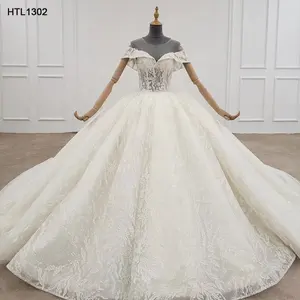 Jancember HTL1302 lace appliques bridal dress wedding dresses Chinese wedding gown