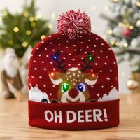 Bonnet tricoté personnalisé avec lumières LED de Noël 2026, chapeau de décoration extérieur en acrylique de haute qualité