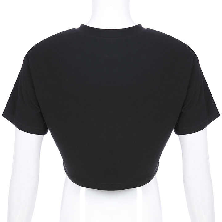 plain black crop top