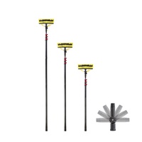 Herramienta de limpieza de fibra de carbono con vidrio exterior rígido, barra telescópica, extensión de barra, escobilla y cabezal de fregado, suministro de fábrica