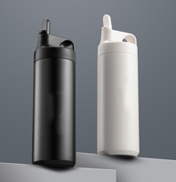 Bouteille isotherme en acier inoxydable de style japonais, écologique, avec paille, pour cadeaux d'affaires, utilisation en voiture et à la salle de sport