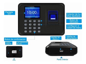 Time <strong>Clock</strong> - Fingerprint Time <strong>Clocks</strong> for Employees Small Business Automatic <strong>Calculate</strong> Working Hours and Deduct Lunch Time - Product Image 4