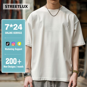 StreetLux prenda Burnout tela bordado personalizado peso pesado Vintage 250Gsm apenado 100% algodón camiseta para hombres - Product Image 1