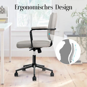 เก้าอี้สำนักงานเหล็กดีไซน์ทันสมัย ปรับระดับความสูงได้ หมุนได้ 360 องศา กันน้ำ พนักพิงแข็งแรง ที่วางแขนแบบเชื่อมต่อ เหมาะสำหรับใช้ในบ้านและสำนักงาน - Product Image 3