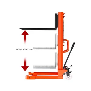 手動パレットフォークリフト3トン手動油圧フォークリフトスタッカー1.6メートル手動スタッカーフォークリフト