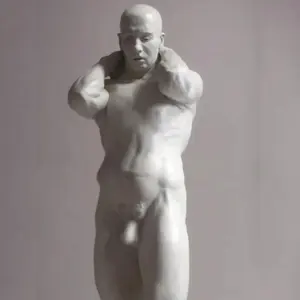 Statue de sculpture de géant nu en marbre de taille réelle personnalisée pour jardin carré européen en plein air - Product Image 4