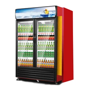 Supermercato commerciale Display frigorifero singolo doppio tre vetri birra frigo bere bevande refrigeratore e refrigeratore