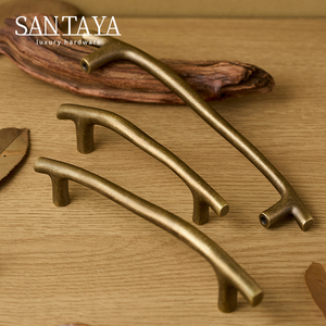 Santaya Solid Antiek Geborsteld Messing Handgrepen Keuken Kastgrepen Slaapkamer Garderobe Ladeknoppen Meubelgrepen - Product Image 1