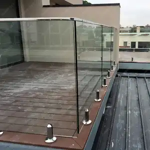Modernes Design mit Aluminium-U-Kanal-Deck balkon 12mm ed rahmenloses Glas geländer