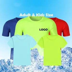 CT0003 Kaus Oblong Anak-anak 100% Poliester Kaus Pullover Anak-anak Lengan Pendek Polos Sublimasi Kaus Cepat Kering