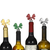 Bouchon de bouteille de vin décoratif amovible avec nœud papillon mignon avec joint en silicone pour Halloween Cadeau pour femmes Fête de vacances