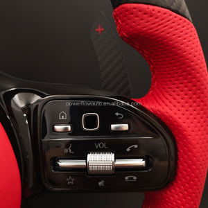 <span class=keywords><strong>Volante</strong></span> LED de fibra de <span class=keywords><strong>carbono</strong></span> mate de cuero rojo para <span class=keywords><strong>Mercedes</strong></span> BENZ C E Class W204 W205 W206 W222 W211 W212 W213 E53 E63 <span class=keywords><strong>AMG</strong></span> - Product Image 4