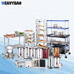 Troli Makanan Pesawat dari Baja Anti Karat Heavybao Catering Equipment, Gerobak Sayuran Dapur, Troli Makan Logam Biasa - Product Image 4