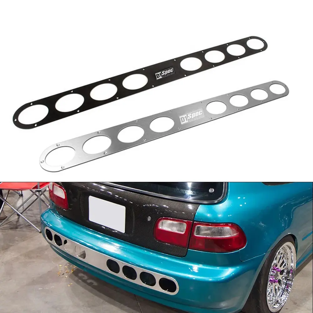 Panel difusor de desviación de aire de parachoques trasero de aluminio largo D1 8 orificios para Honda Civic Ek EK4 EK9