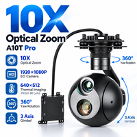 Drone Kamera Pencitraan Termal A10T Pro Gimbal Sensor Ganda Zoom Optik 10X EO IR 640x512